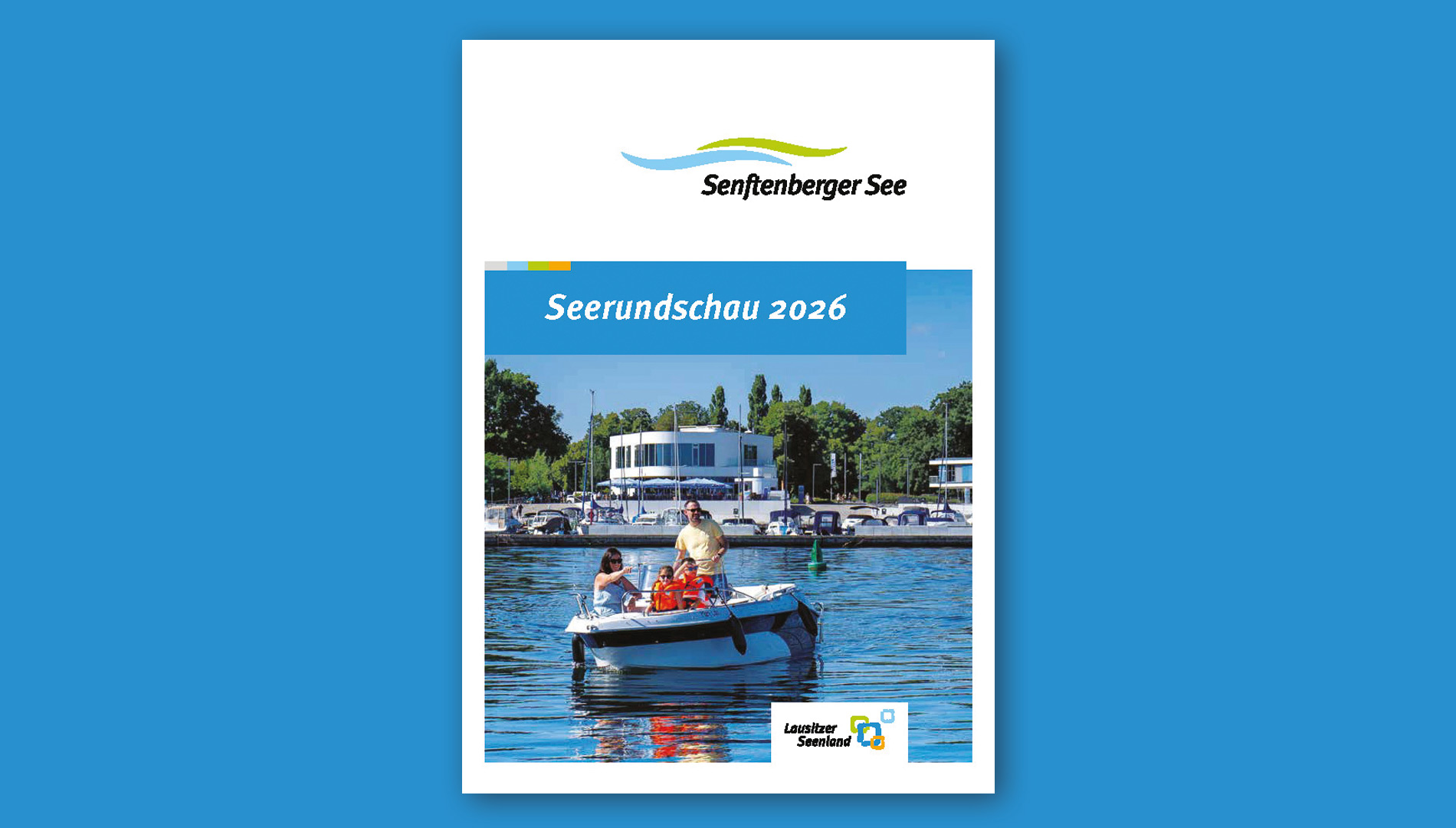 Titelseite der Seerundschau 2026, Tourismusmagazin Lausitzer Seenland